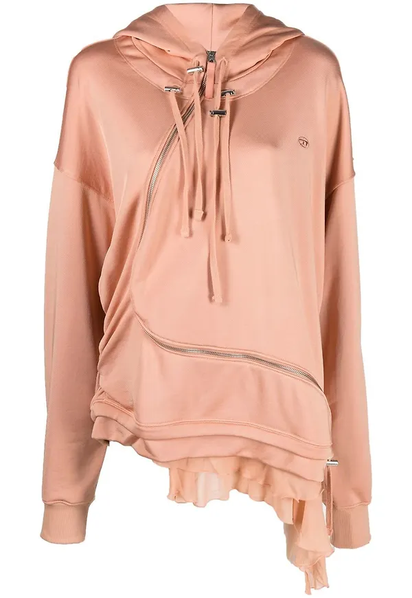 Diesel F-Banazip asymmetrisk hoodie - Neutral