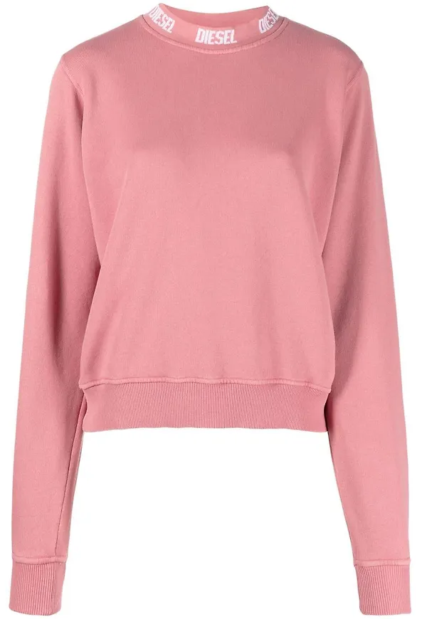 Diesel F-REGGY-JAC sweatshirt med halvpolokrage - Rosa