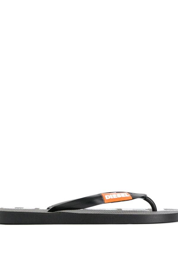 Diesel flip-flops med logotyp - Svart