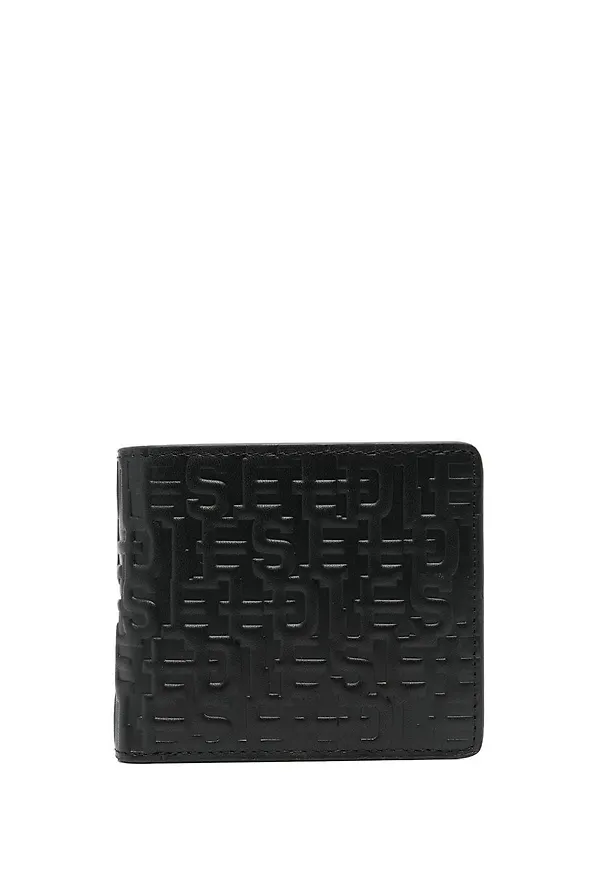 Diesel folding logo-embossed wallet - Svart