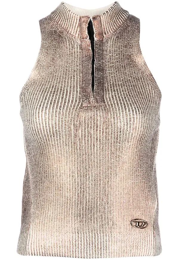 Diesel half-zip wool top - Guldfärgad