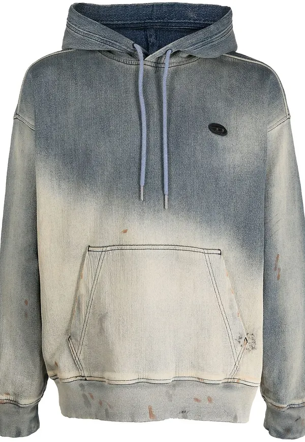 Diesel hoodie med blekt effekt - Blå