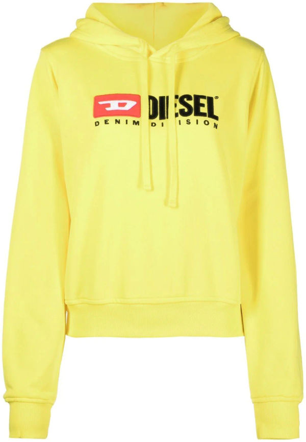 Diesel hoodie med broderad logotyp - Gul
