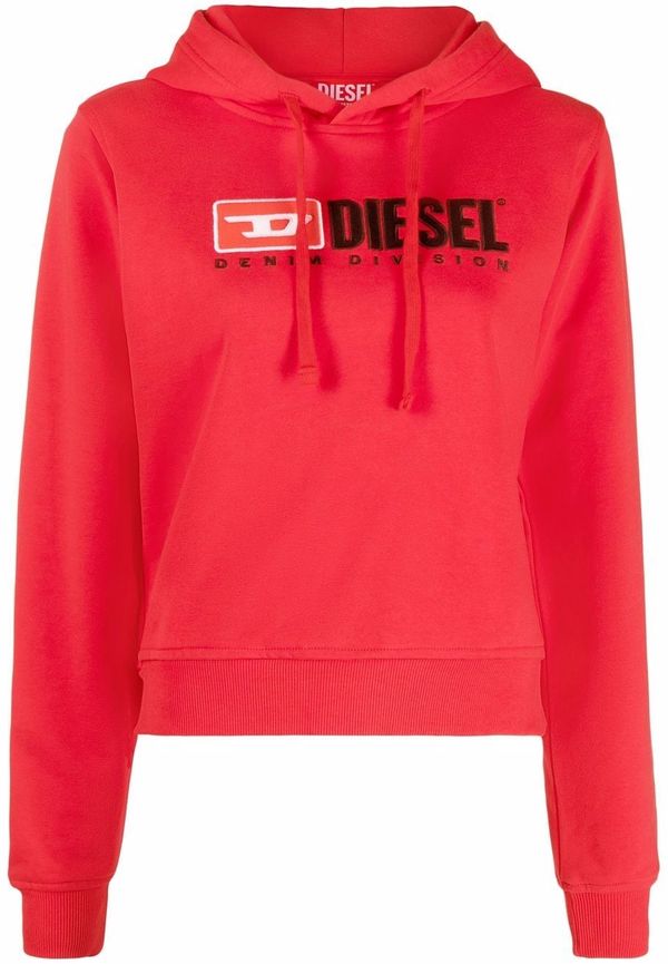 Diesel hoodie med broderad logotyp - Röd