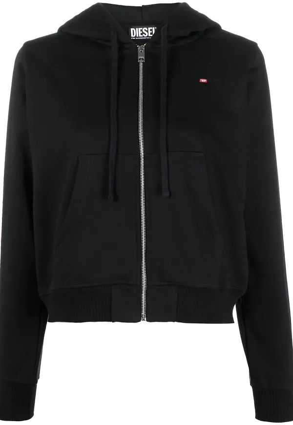 Diesel hoodie med dragsko - Svart