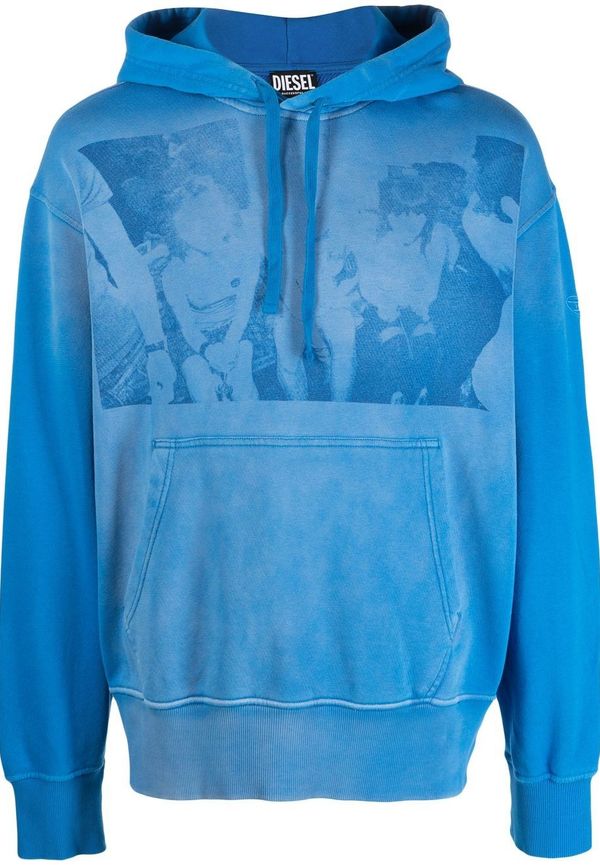 Diesel hoodie med fototryck - Blå