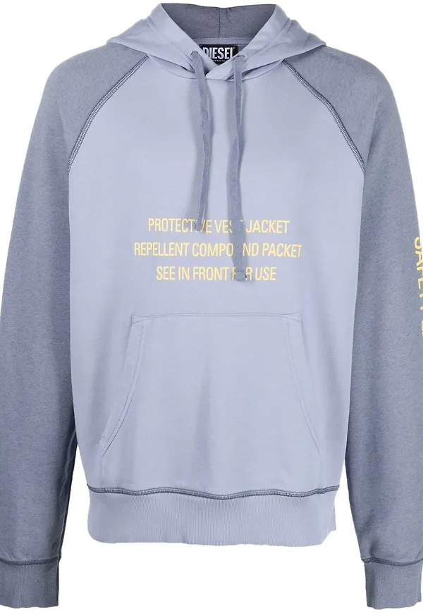 Diesel hoodie med grafiskt tryck - Blå