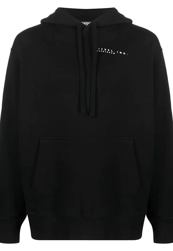 Diesel hoodie med grafiskt tryck - Svart