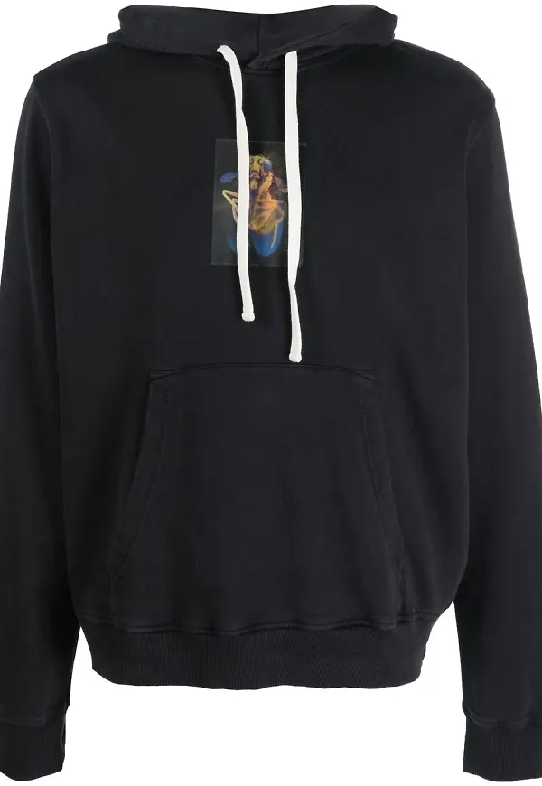 Diesel hoodie med grafiskt tryck - Svart