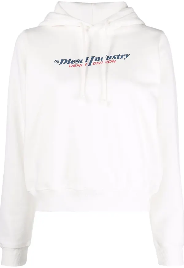Diesel hoodie med grafiskt tryck - Vit