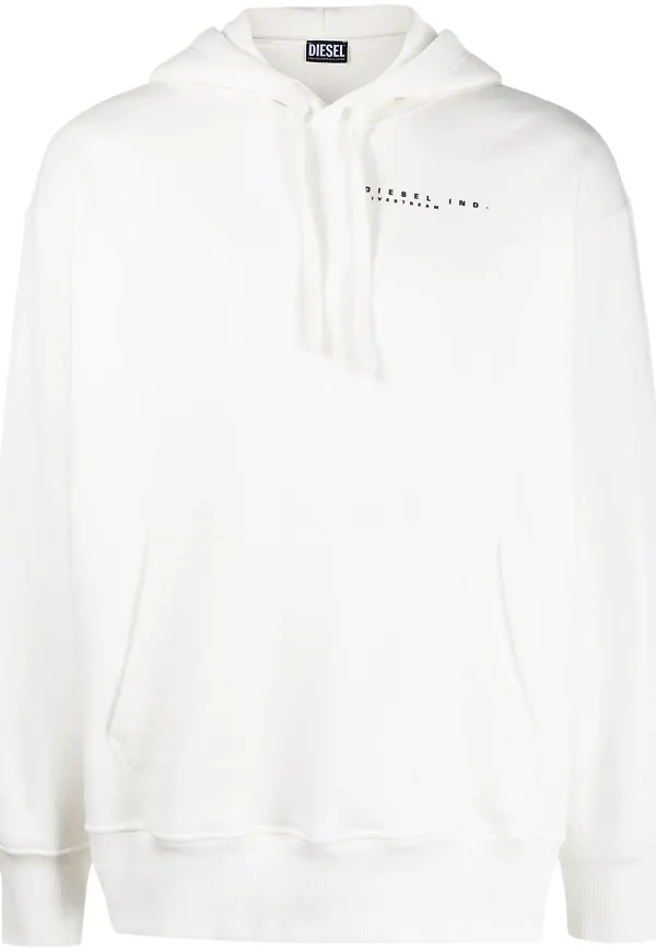 Diesel hoodie med grafiskt tryck - Vit