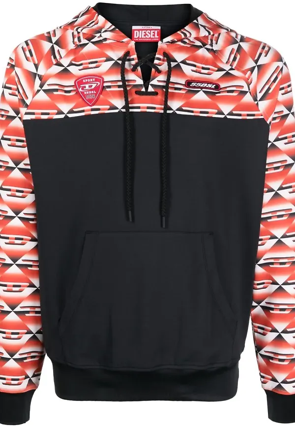 Diesel hoodie med monogram - Svart