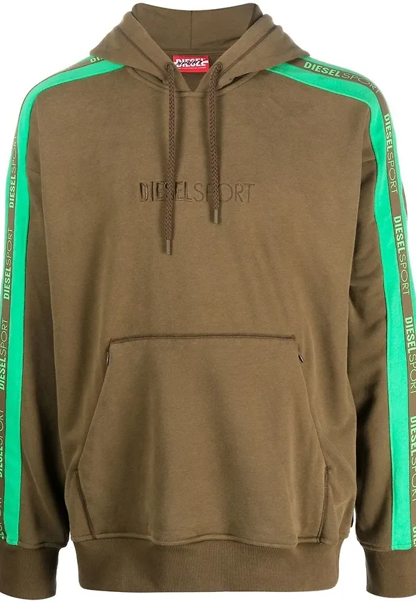 Diesel hoodie med randdetalj - Grön