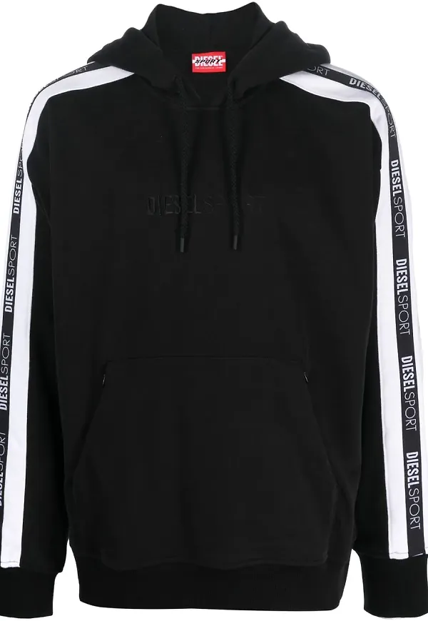 Diesel hoodie med randdetalj - Svart