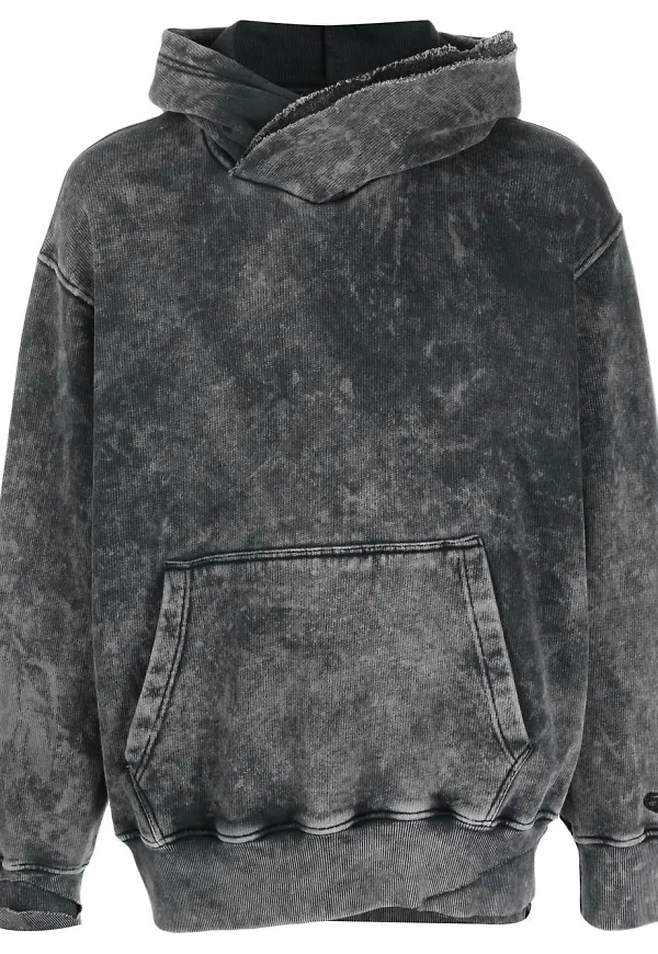 Diesel hoodie med slitning - Grå