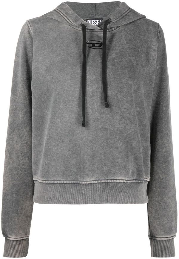 Diesel hoodie med tvättad effekt - Grå