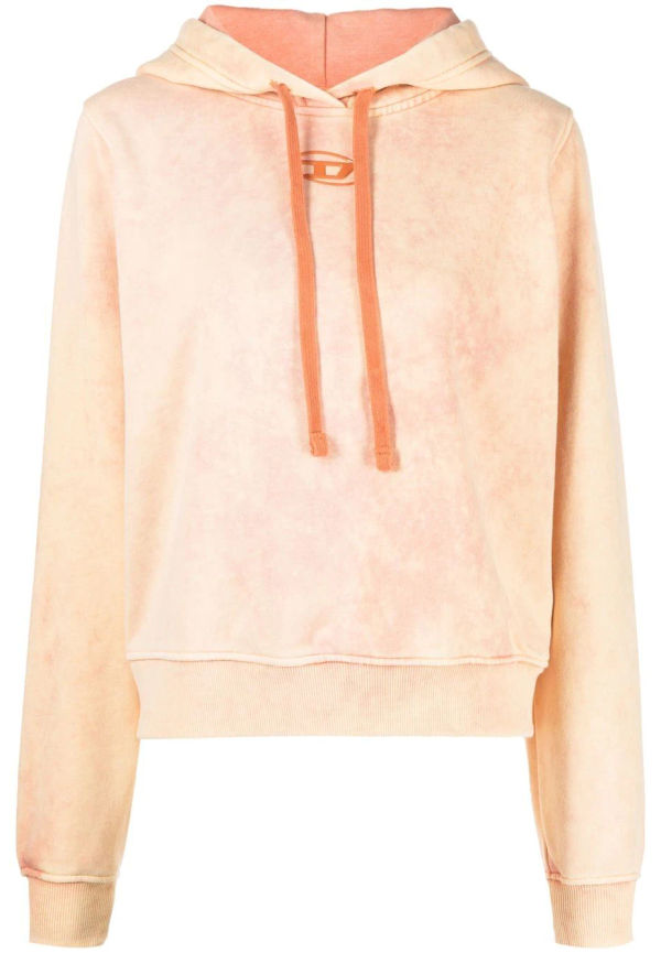 Diesel hoodie med tvättad effekt - Orange