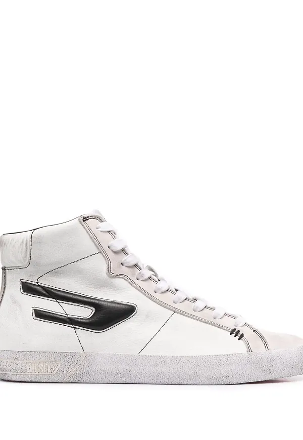 Diesel höga sneakers med logotypmärke - Vit