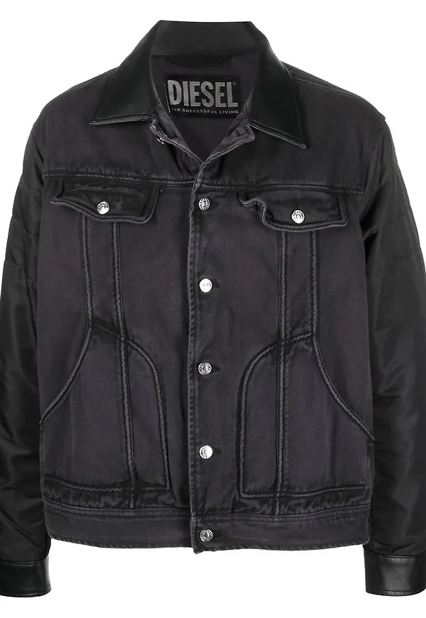 Diesel J-OPETH hybrid-jeansjacka - Svart