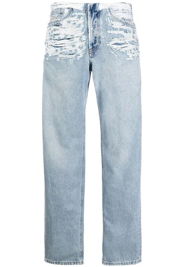 Diesel jeans med sliten detalj - Blå