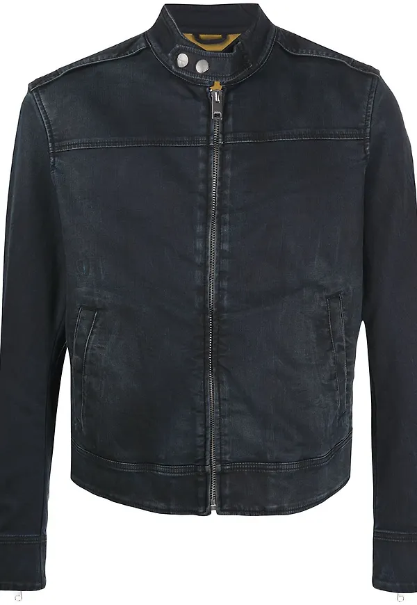 Diesel jeansjacka i bikermodell - Svart