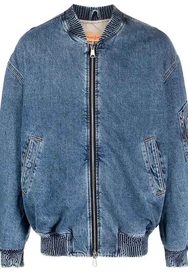 Diesel jeansjacka med dragkedja - Blå