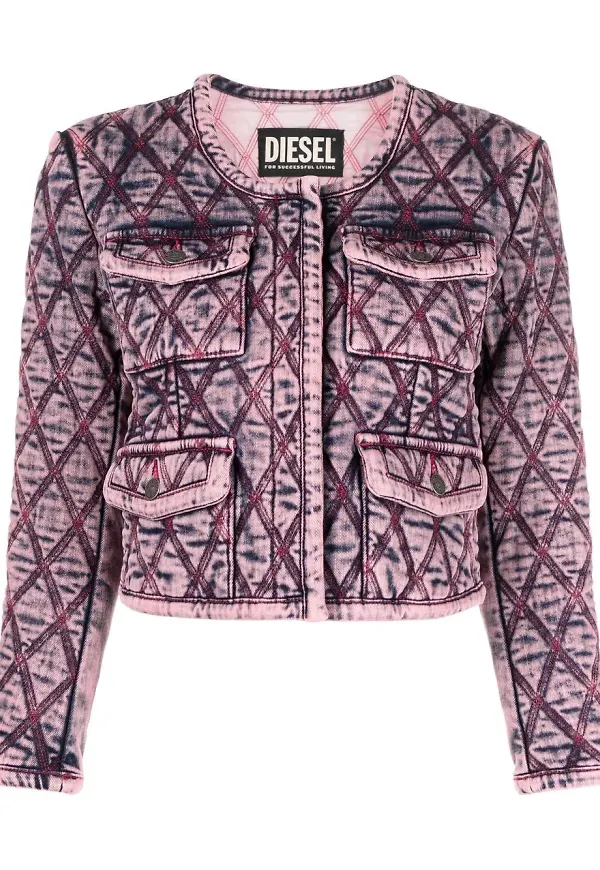 Diesel jeansjacka med fickor - Lila