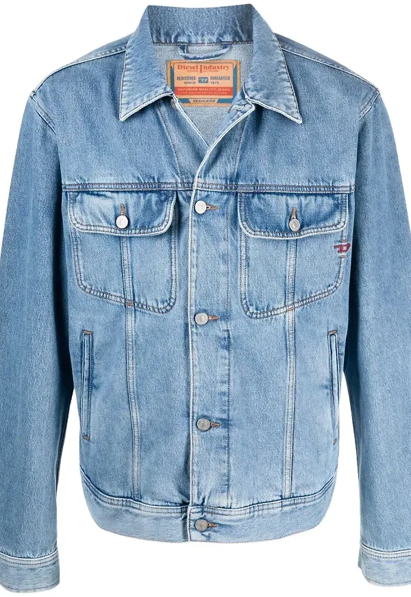 Diesel jeansjacka med knäppning - Blå
