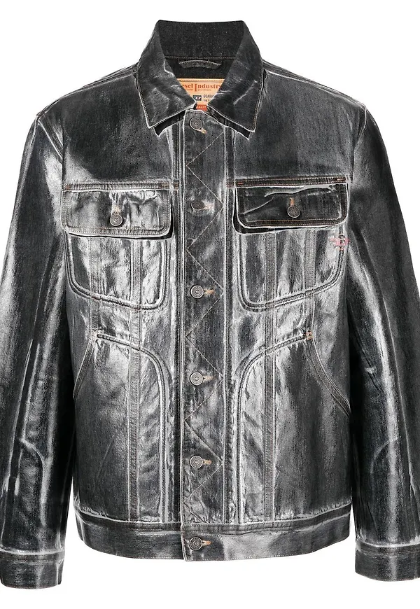 Diesel jeansjacka med knäppning - Grå