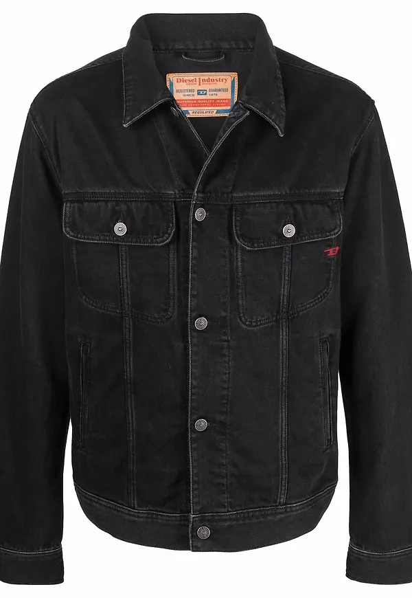 Diesel jeansjacka med knäppning - Svart