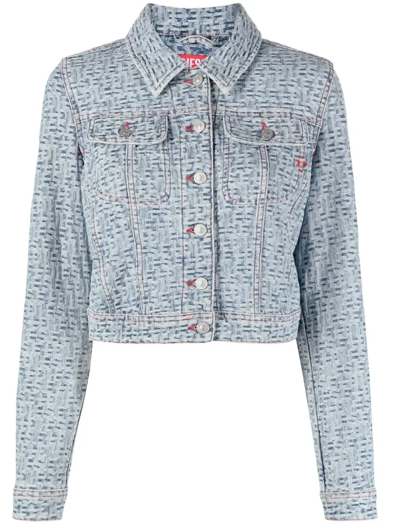 Diesel jeansjacka med monogram - Blå