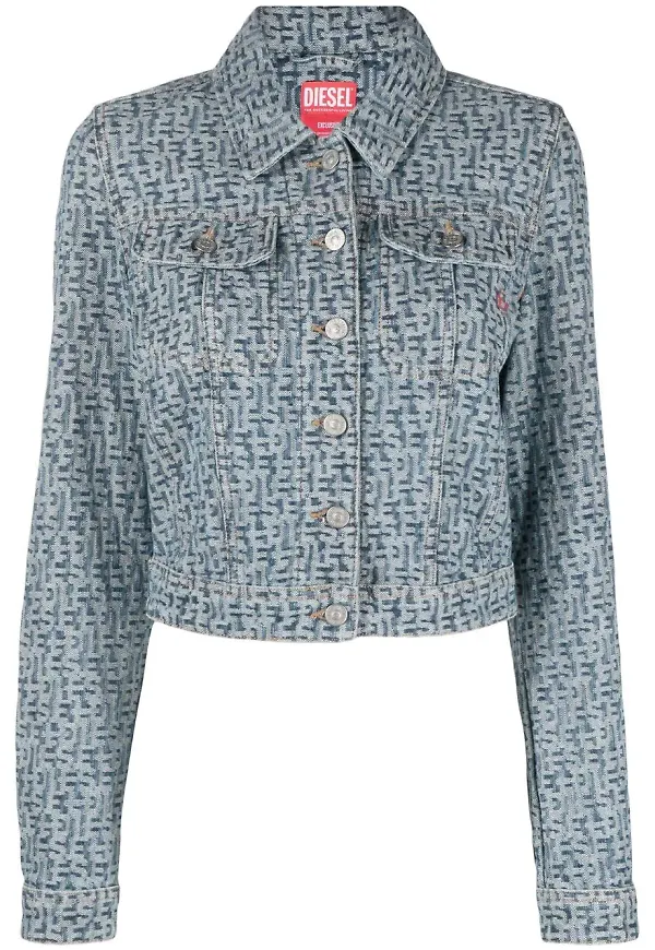 Diesel jeansjacka med monogram - Blå