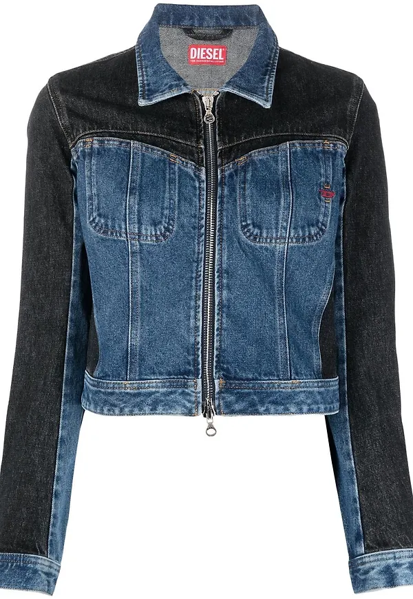 Diesel jeansjacka med panel - Blå