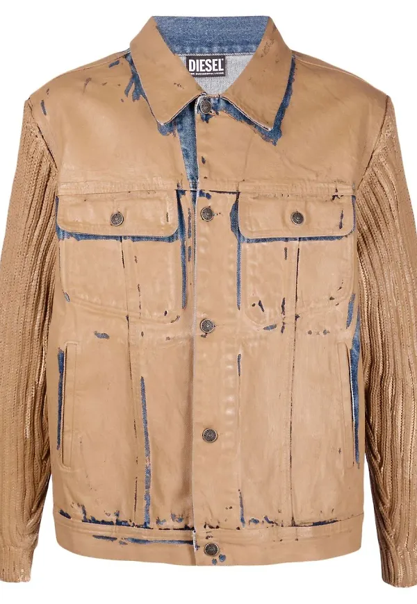 Diesel jeansjacka med panel - Neutral