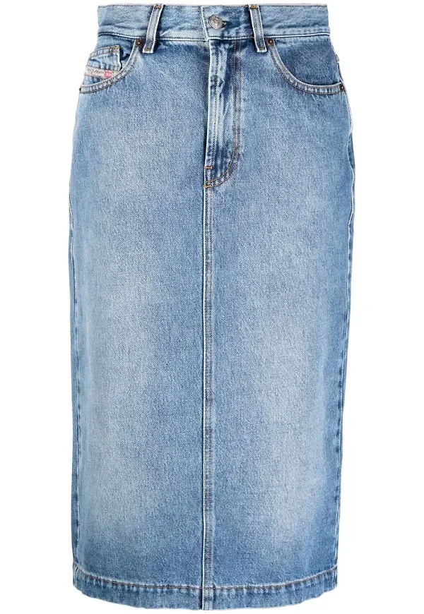 Diesel jeanskjol i midimodell - Blå