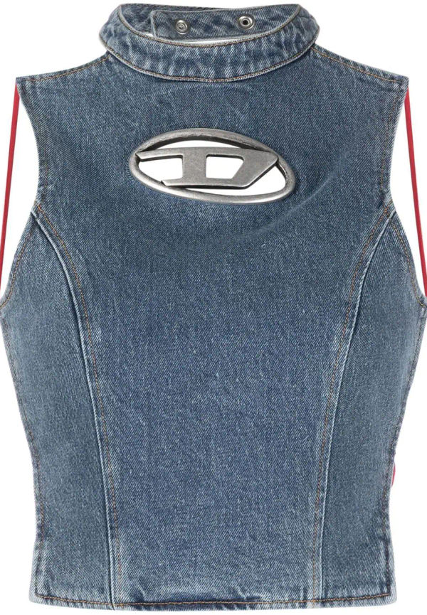 Diesel jeanstopp med logotypplakett - Blå