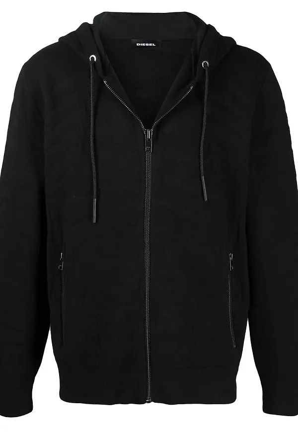 Diesel K-Alaman hoodie med fiskskelett - Svart