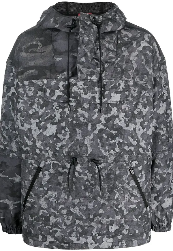 Diesel kamouflagemönstrad hoodie - Grå