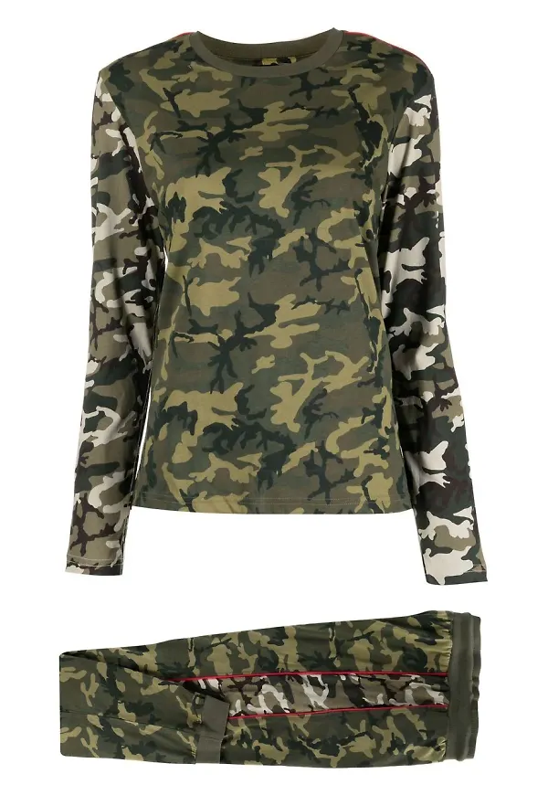 Diesel kamouflagemönstrad loungewear - Grön