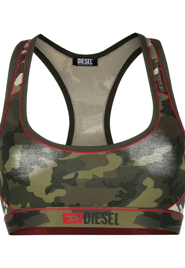 Diesel kamouflagemönstrad sport-BH - Grön