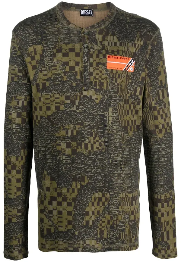 Diesel kamouflagemönstrad t-shirt - Grön