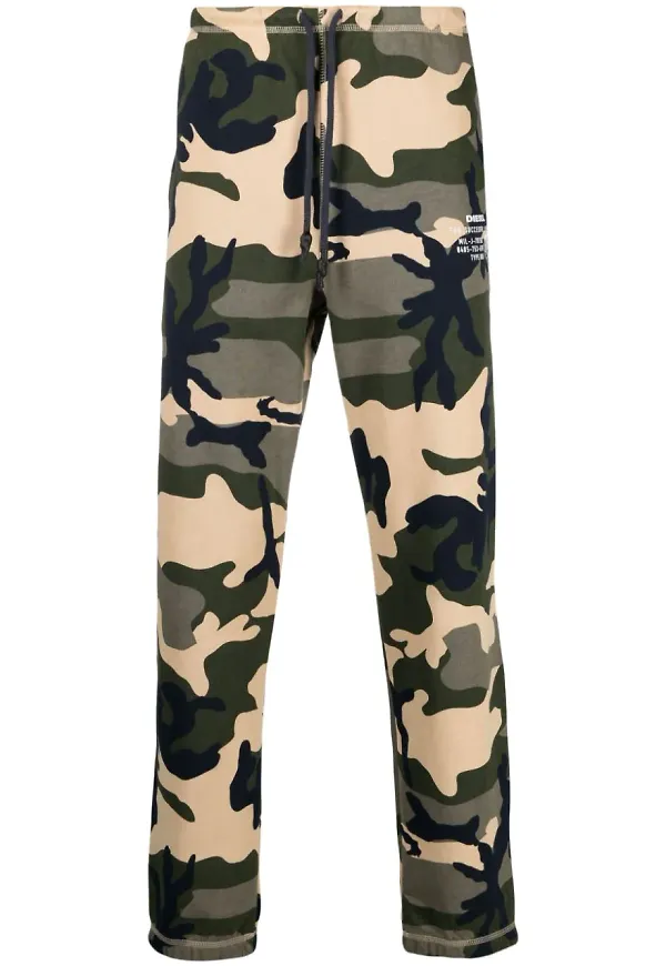 Diesel kamouflagemönstrade trackpants - Grön