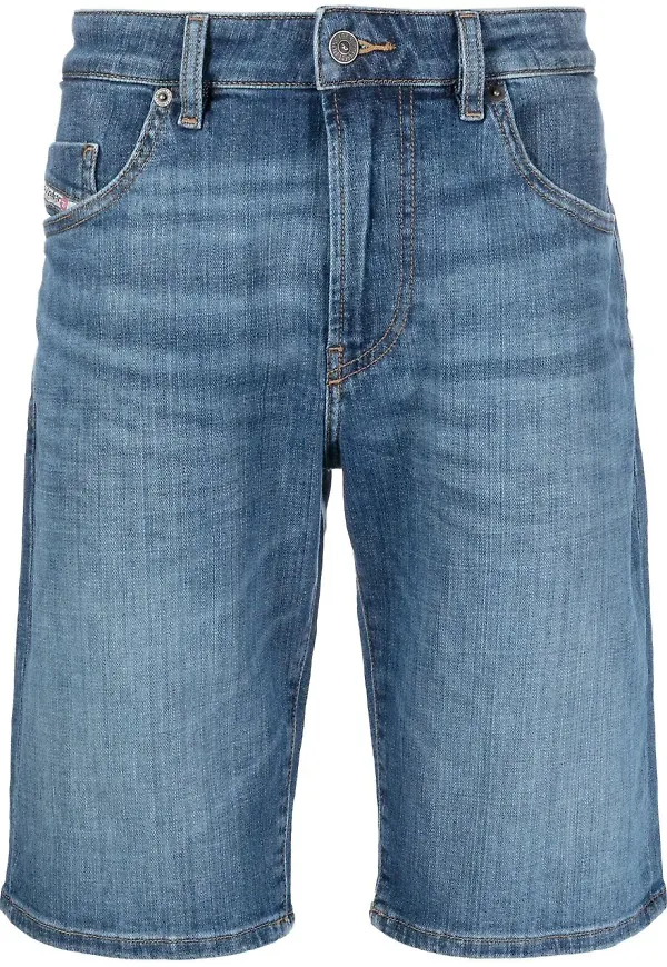 Diesel knälånga jeansshorts - Blå