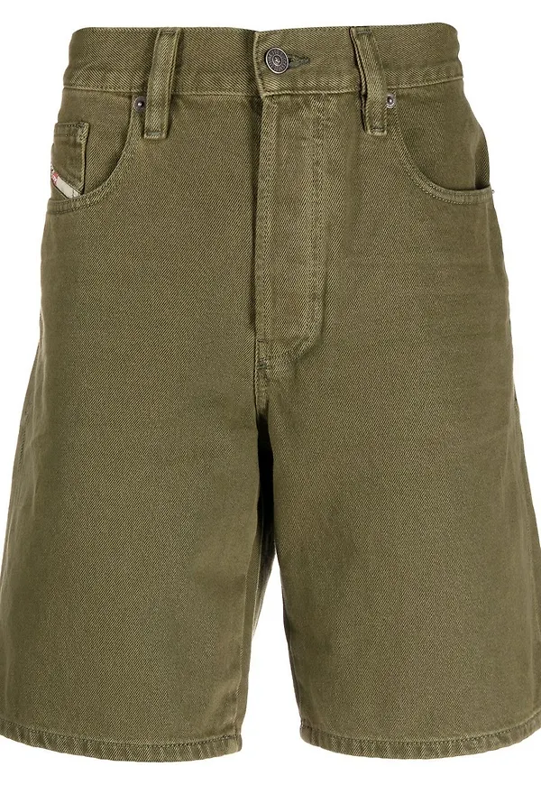 Diesel knälånga jeansshorts - Grön