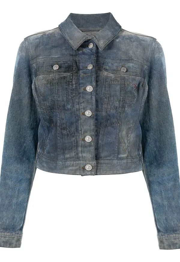 Diesel kort jeansjacka - Blå