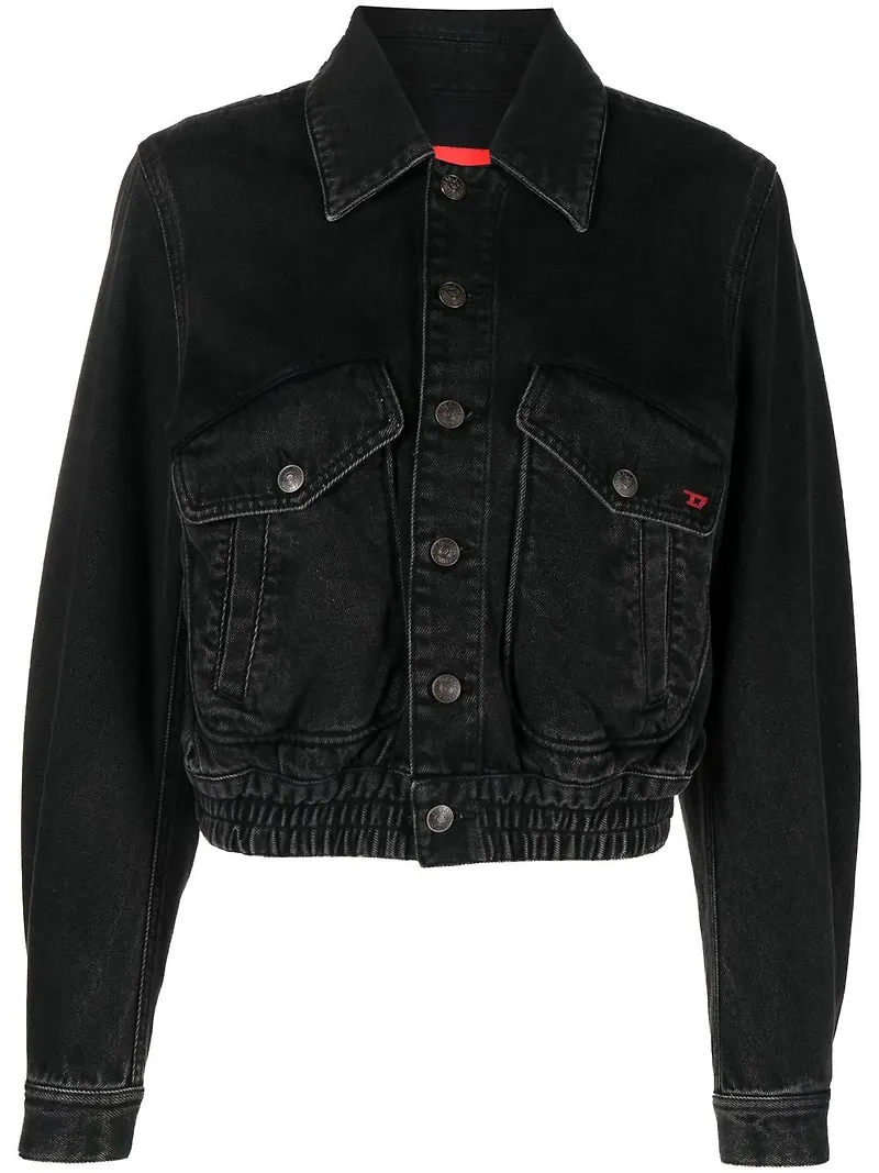 Diesel kort jeansjacka - Svart