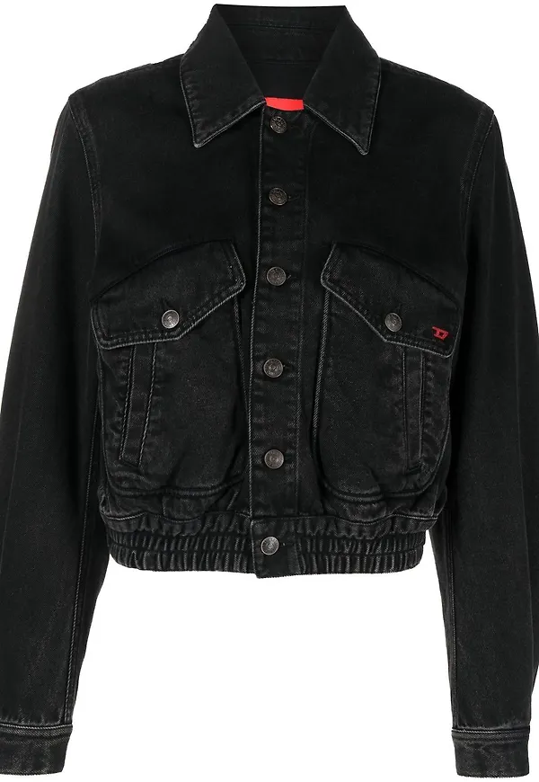 Diesel kort jeansjacka - Svart