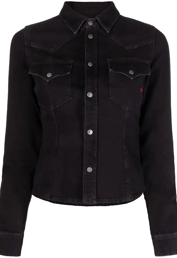 Diesel kort jeansjacka - Svart