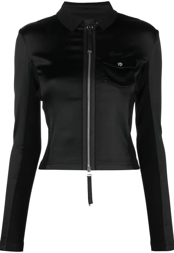 Diesel kort sweatshirt med dragkedja - Svart