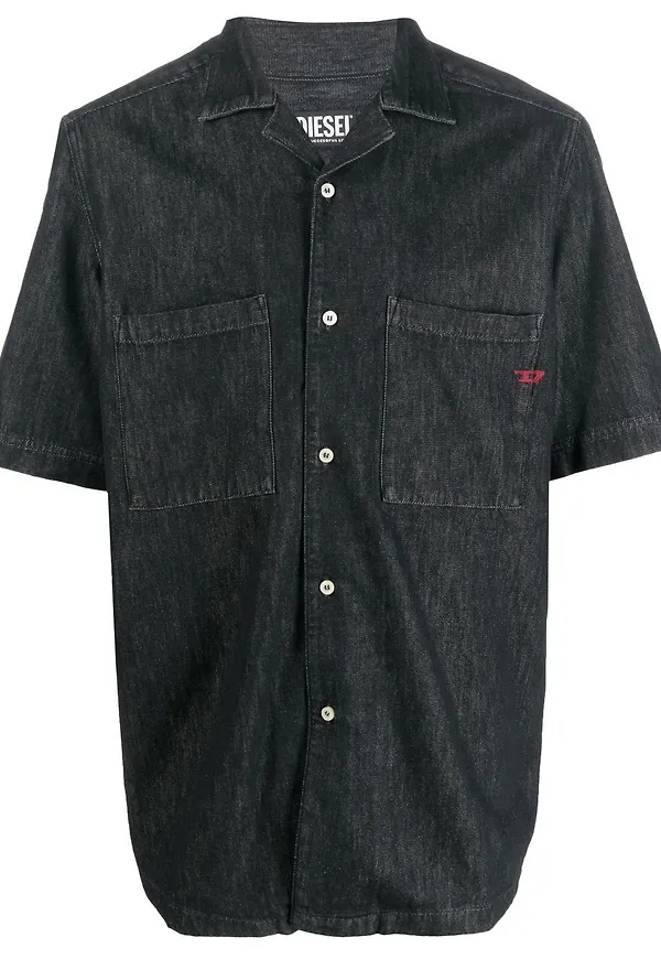 Diesel kortärmad jeansskjorta - Svart